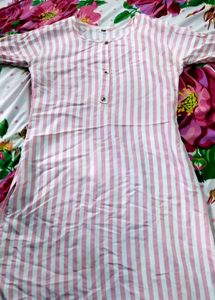 Pink Striped Button-Up Top