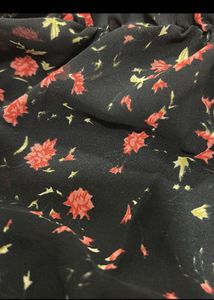 Floral Cute Black Top