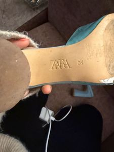 Zara Blue Heeled Sandals