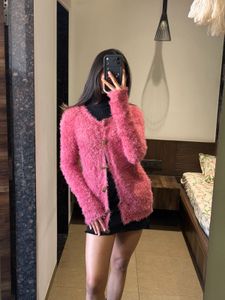 Pink Fuzzy Knit Cardigan