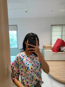 DJ&amp;C Multicolor Geometric Print Top