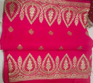 Elegant Pink Embroidered Saree