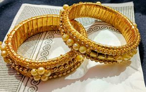 Maroon &amp; Gold Bridal Chura Set