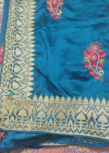 Teal Blue Festive Saree