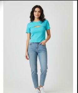 Blue Cut-Out Top