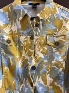 Forever 21 Floral Print Denim Jacket