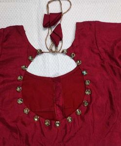 Red Silk Saree With Blouse