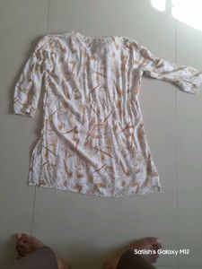 OFF WHITED PRINTED TUNIC TOP