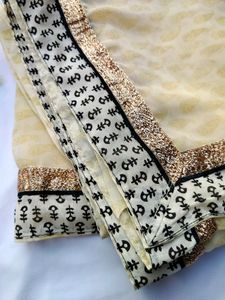 Elegant saree - Cream colour