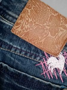 Embroidered Denim low rise shorts