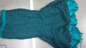 Rama Colour Fancy Fish Cut Lehnga Choli And Dupatt