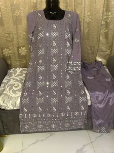 Lavender Embroidered Salwar Kameez