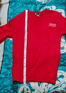 V Neck Red Sweater