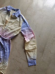 Multi-pastel Colored Sober Shirt Dress
