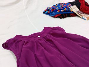 Imported Purple Old Money Flowy Top