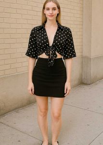 Chic Black Polka Dot Bodycon Dress