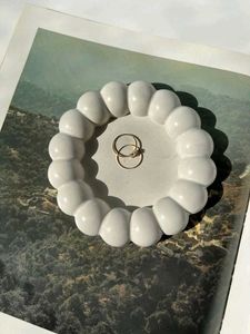 White concrete bubble Decorative Plate