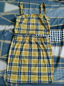 Plaid Crop Top & Skirt Set