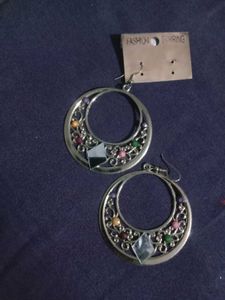 Hoop Earrings with Colorful Beads