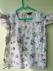 Floral Ruffle Sleeve Top