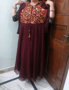 Beautiful Maroon Plazo Dress With Dupatta