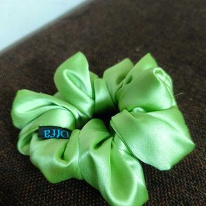 Green &amp; Red Satin Scrunchies
