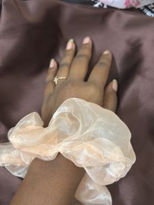 Peach Organza Scrunchie
