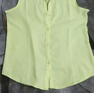 LIME GREEN CUT SLEEVES FORMAL SHIRT!!!!!!!