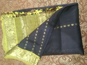 brown colour pure silksaree with blo