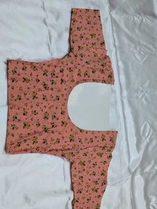 Floral Blouse Peach Stretchable