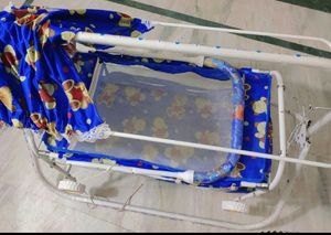 Blue Jhula Cradle For Baby New Born To 8 Month