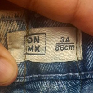 Blue Lightly Washed Relaxed Straight Fit Jeans