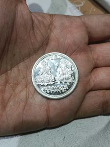 Silver Lakshmi Ganesh Coin