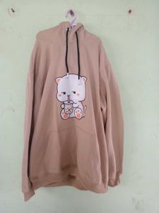 New Beige Colour Bunny Printed Stylish Hoodie