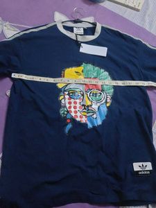 Price Drop Brand New Blue Color Printed Tshirt