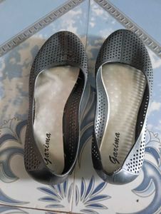 Black Garima Perforated Ballet Flats