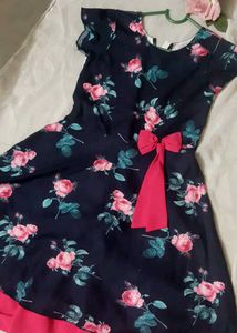 Navy Blue Floral Frock