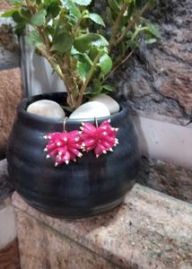 Pink Floral Earrings