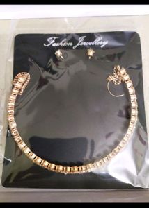 Combo Of 3 AD Stone Earrings Necklace