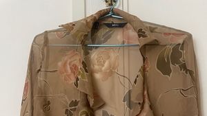 Floral Ruffle Sheer Top