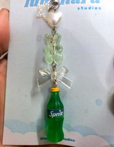 🐻🥤Sprite Phone Charm with Bow & Gummy Bear 🤍✨