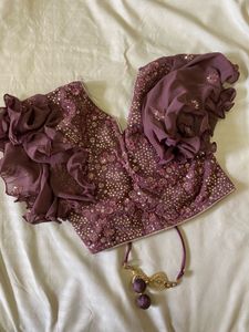 Embroidered Crop Top And Palazzo Set With Dupatta