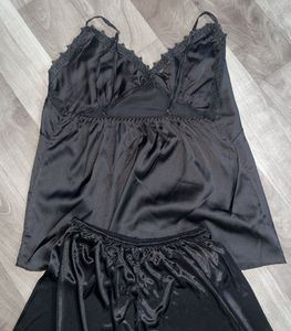 Black Satin Lingerie Set