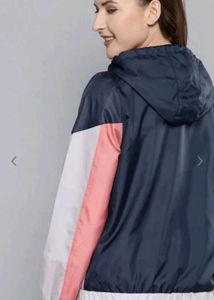 Pink,Navy Blue Hooded Light Weight Bomber Jacket