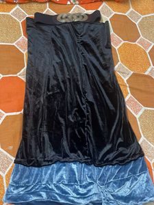 Black Velvet Skirt With Stretchable Belt
