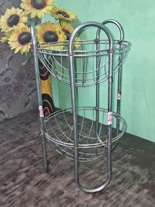 2-Tier Metal Basket Stand
