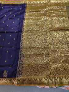 Purple &amp; Olive Green Kanchipuram Silk Saree