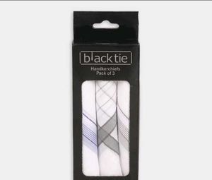 New Blacktie Handkerchiefs - Pack of 3