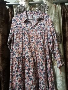 Floral Print Tiered Midi Dress