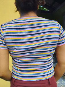 Striped Scoop Neck Top